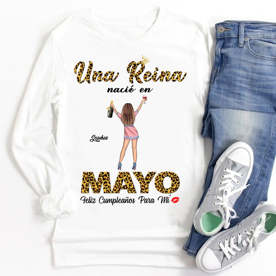 Camisa De Cumpleaños De Mayo, Camisa De Cumpleaños Personalizada, Reinas Nacidas En Mayo, Regalos De Cumpleaños De Mayo, Camisas De Mayo Para Mujeres