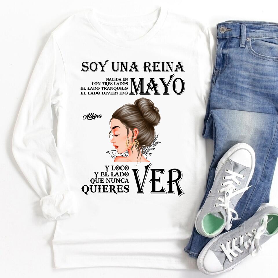 Camisa De Cumpleaños De Mayo, Camisa De Cumpleaños Personalizada, Reinas Nacidas En Mayo, Regalos De Cumpleaños De Mayo, Camisas De Mayo Para Mujeres