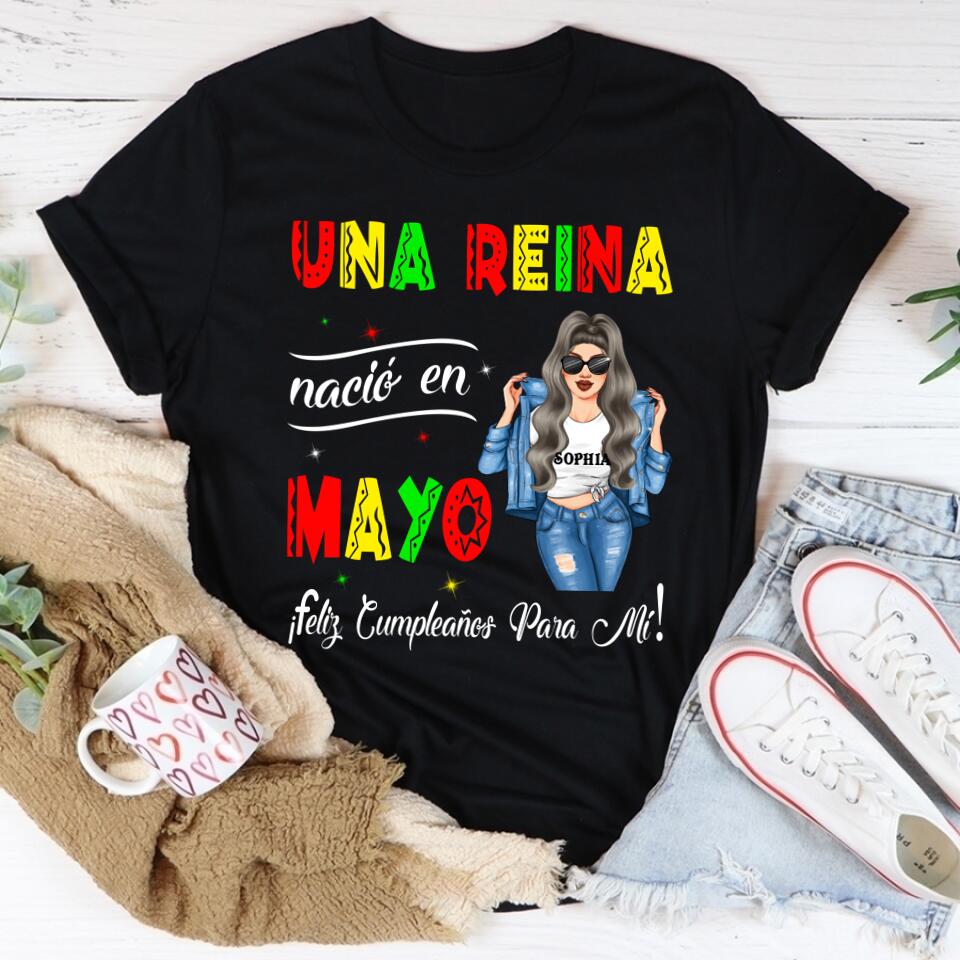 Camisa De Cumpleaños De Mayo, Camisa De Cumpleaños Personalizada, Reinas Nacidas En Mayo, Regalos De Cumpleaños De Mayo, Camisas De Mayo Para Mujeres