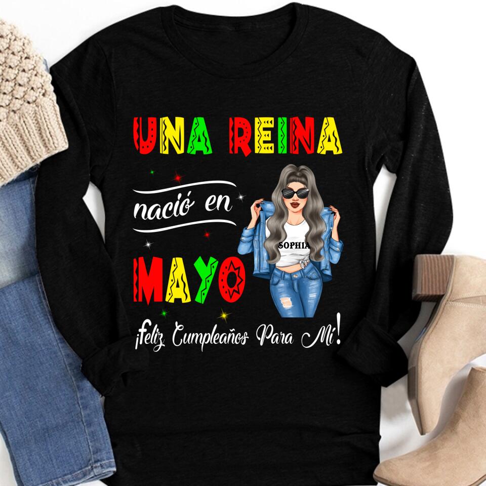 Camisa De Cumpleaños De Mayo, Camisa De Cumpleaños Personalizada, Reinas Nacidas En Mayo, Regalos De Cumpleaños De Mayo, Camisas De Mayo Para Mujeres