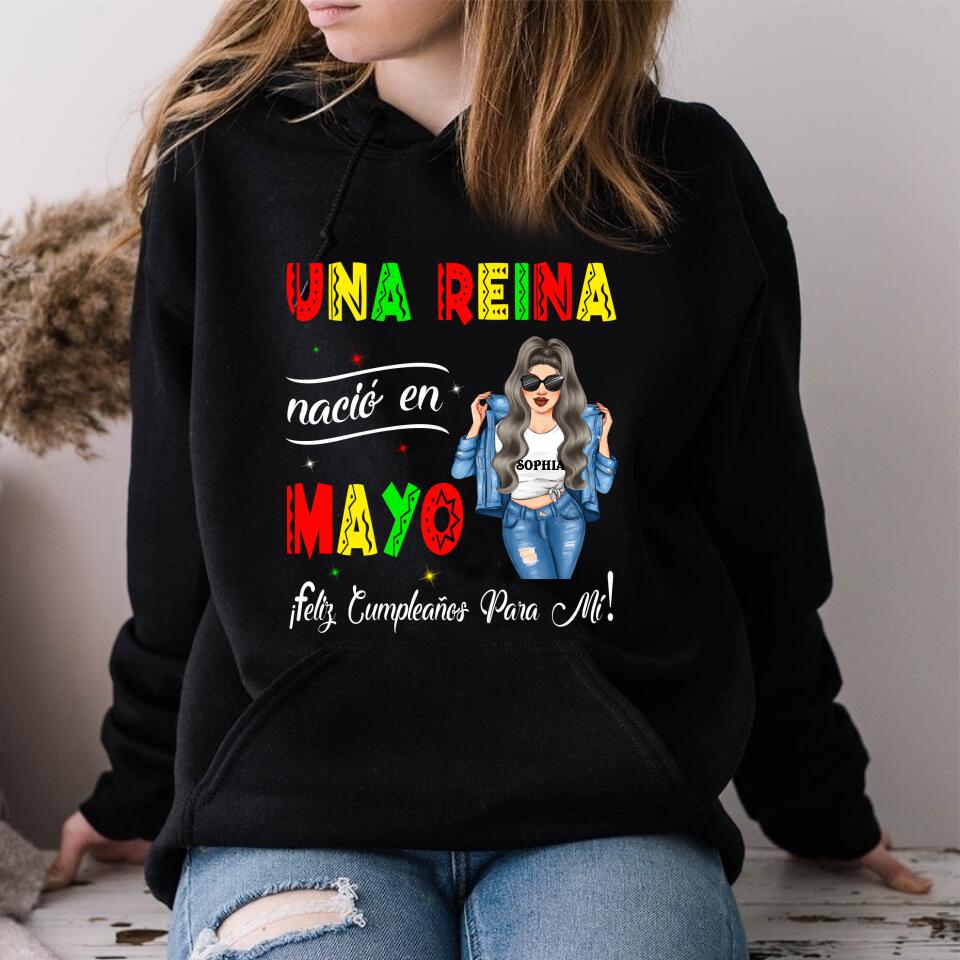 Camisa De Cumpleaños De Mayo, Camisa De Cumpleaños Personalizada, Reinas Nacidas En Mayo, Regalos De Cumpleaños De Mayo, Camisas De Mayo Para Mujeres