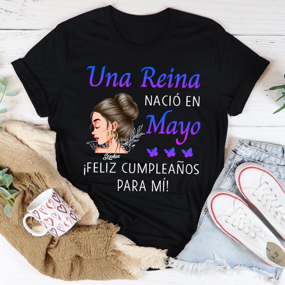 Camisa De Cumpleaños De Mayo, Camisa De Cumpleaños Personalizada, Reinas Nacidas En Mayo, Regalos De Cumpleaños De Mayo, Camisas De Mayo Para Mujeres
