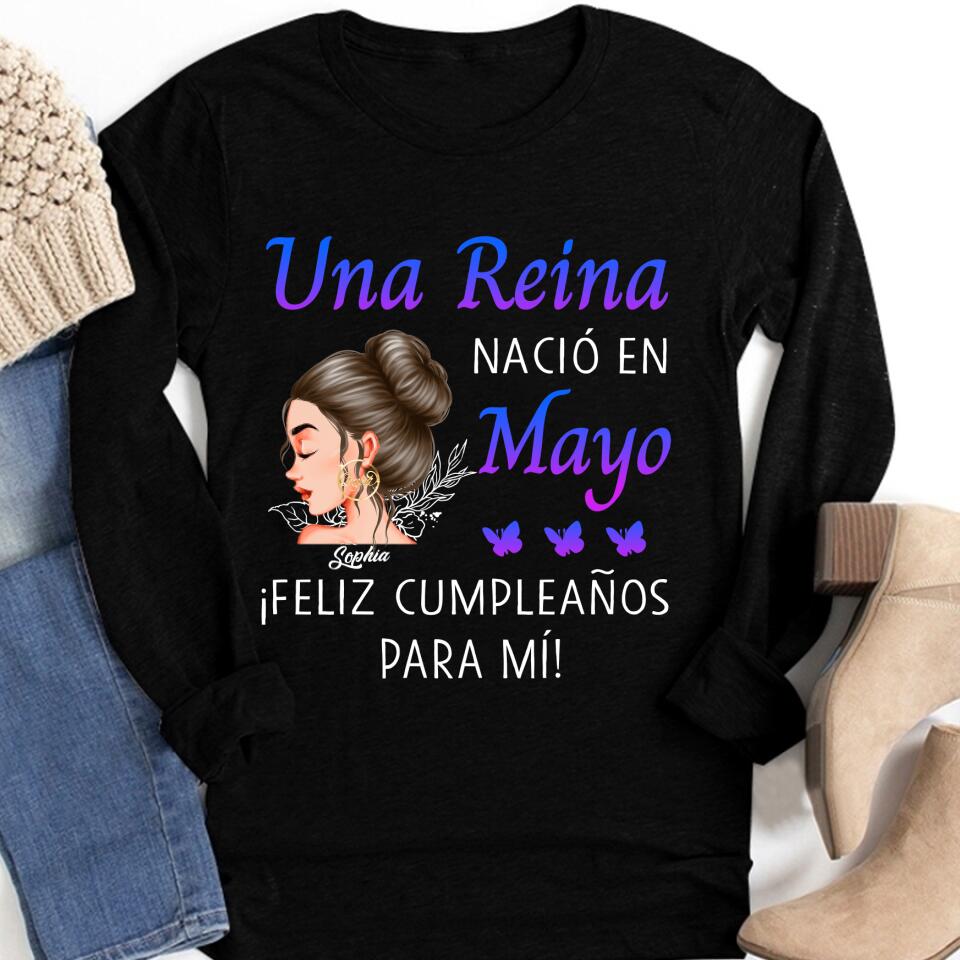 Camisa De Cumpleaños De Mayo, Camisa De Cumpleaños Personalizada, Reinas Nacidas En Mayo, Regalos De Cumpleaños De Mayo, Camisas De Mayo Para Mujeres