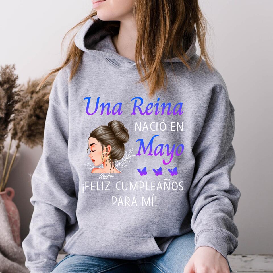 Camisa De Cumpleaños De Mayo, Camisa De Cumpleaños Personalizada, Reinas Nacidas En Mayo, Regalos De Cumpleaños De Mayo, Camisas De Mayo Para Mujeres