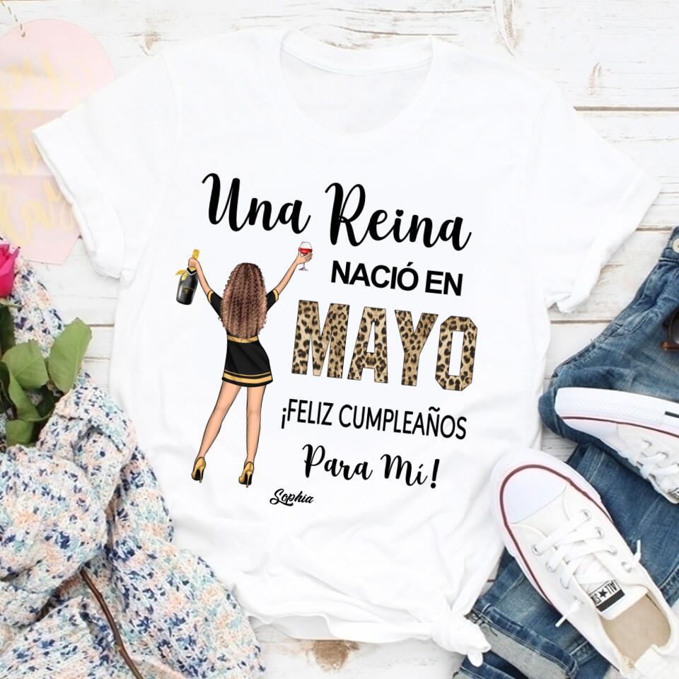 Camisa De Cumpleaños De Mayo, Camisa De Cumpleaños Personalizada, Reinas Nacidas En Mayo, Regalos De Cumpleaños De Mayo, Camisas De Mayo Para Mujeres