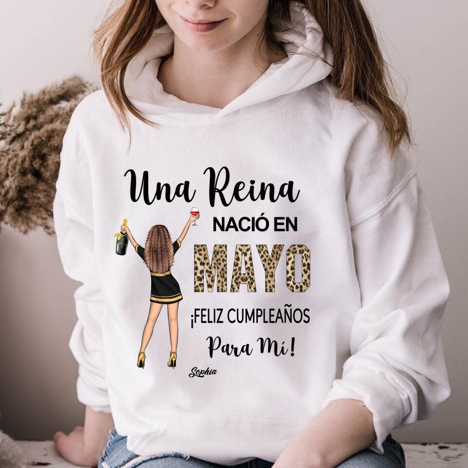 Camisa De Cumpleaños De Mayo, Camisa De Cumpleaños Personalizada, Reinas Nacidas En Mayo, Regalos De Cumpleaños De Mayo, Camisas De Mayo Para Mujeres