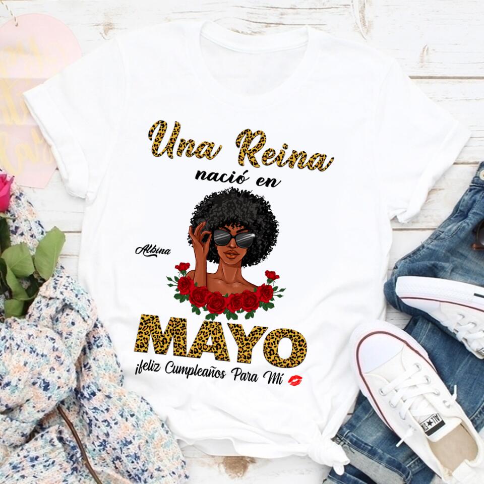 Camisa De Cumpleaños De Mayo, Camisa De Cumpleaños Personalizada, Reinas Nacidas En Mayo, Regalos De Cumpleaños De Mayo, Camisas De Mayo Para Mujeres