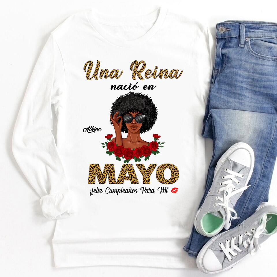 Camisa De Cumpleaños De Mayo, Camisa De Cumpleaños Personalizada, Reinas Nacidas En Mayo, Regalos De Cumpleaños De Mayo, Camisas De Mayo Para Mujeres