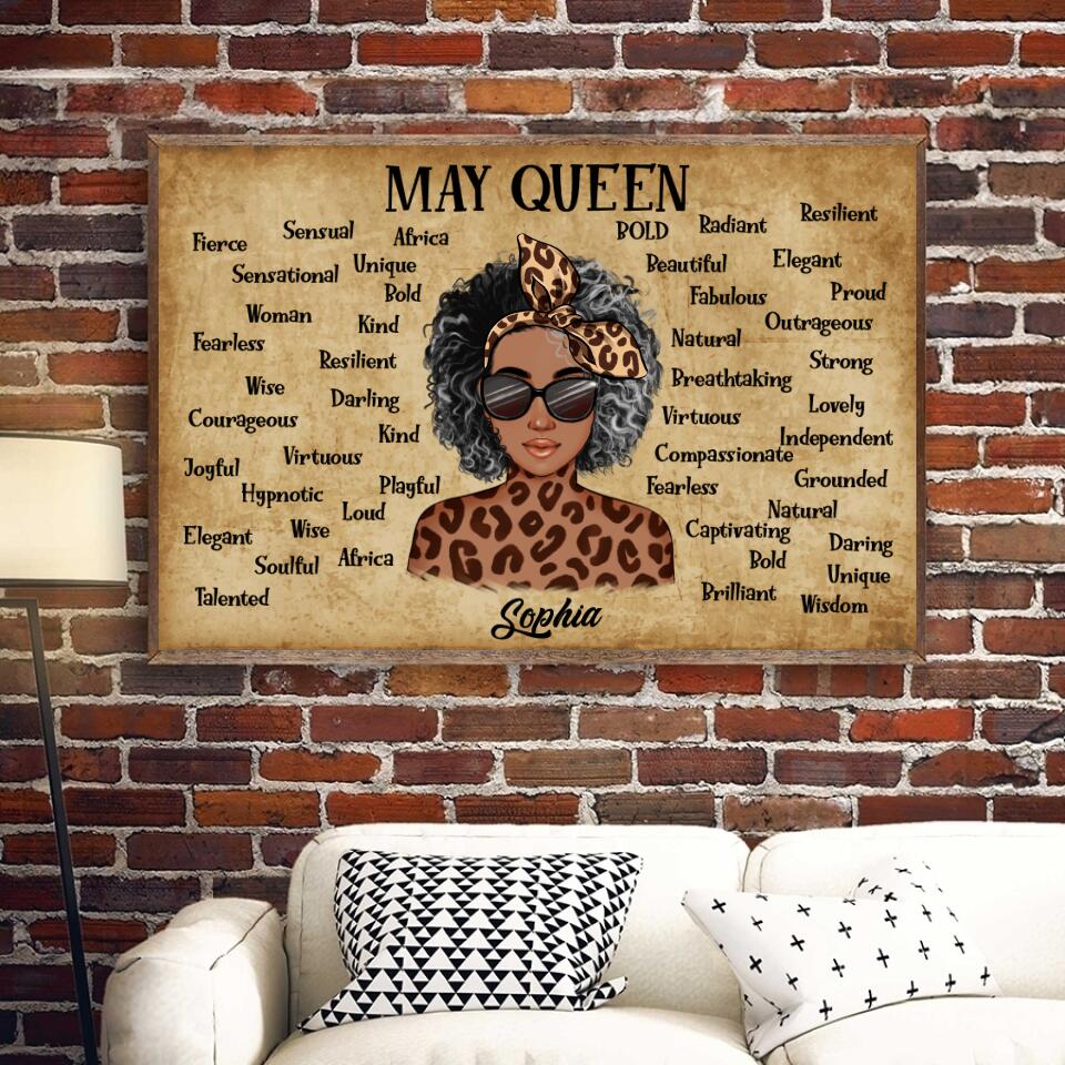 Personalised birthday posters, May poster, happy birthday poster with name, custom birthday poster