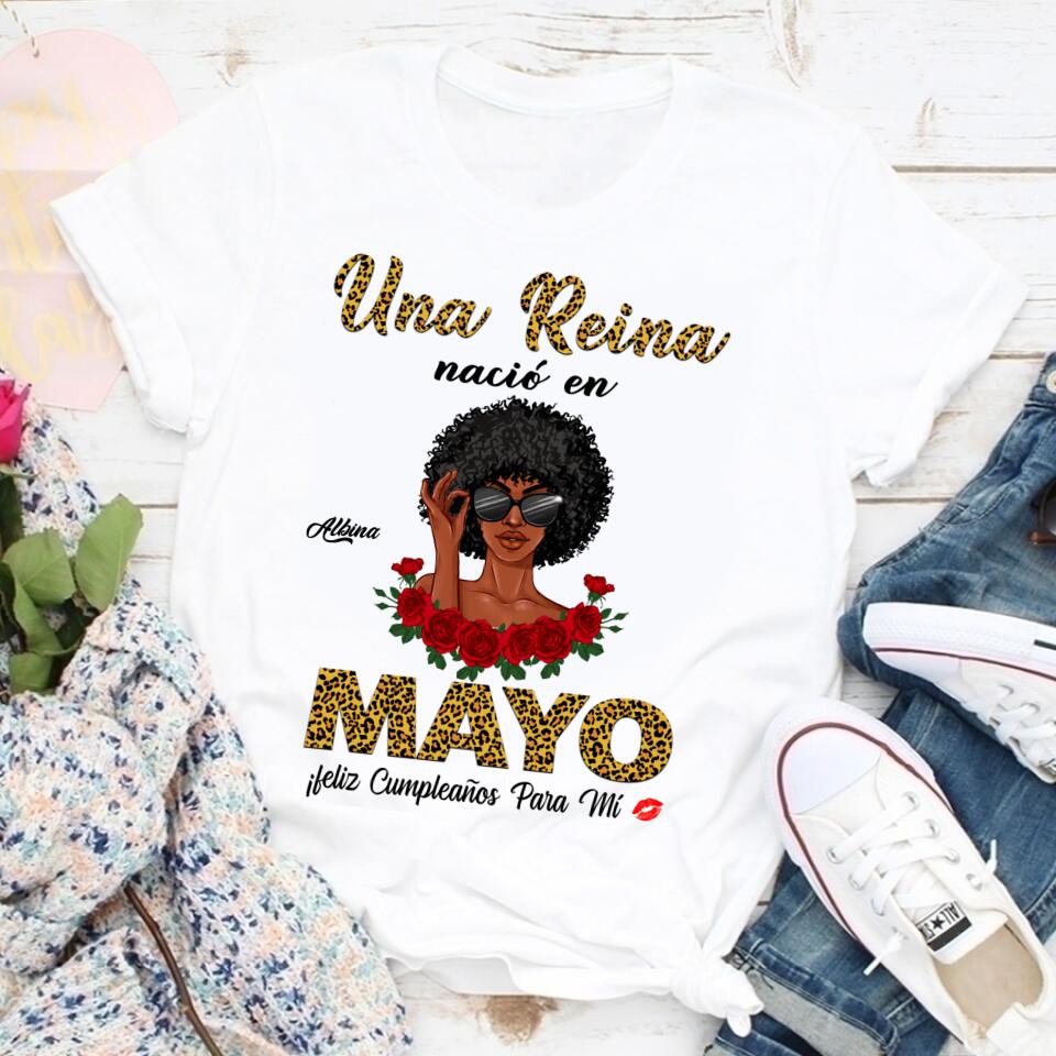 Camisa De Cumpleaños De Mayo, Camisa De Cumpleaños Personalizada, Reinas Nacidas En Mayo, Regalos De Cumpleaños De Mayo, Camisas De Mayo Para Mujeres