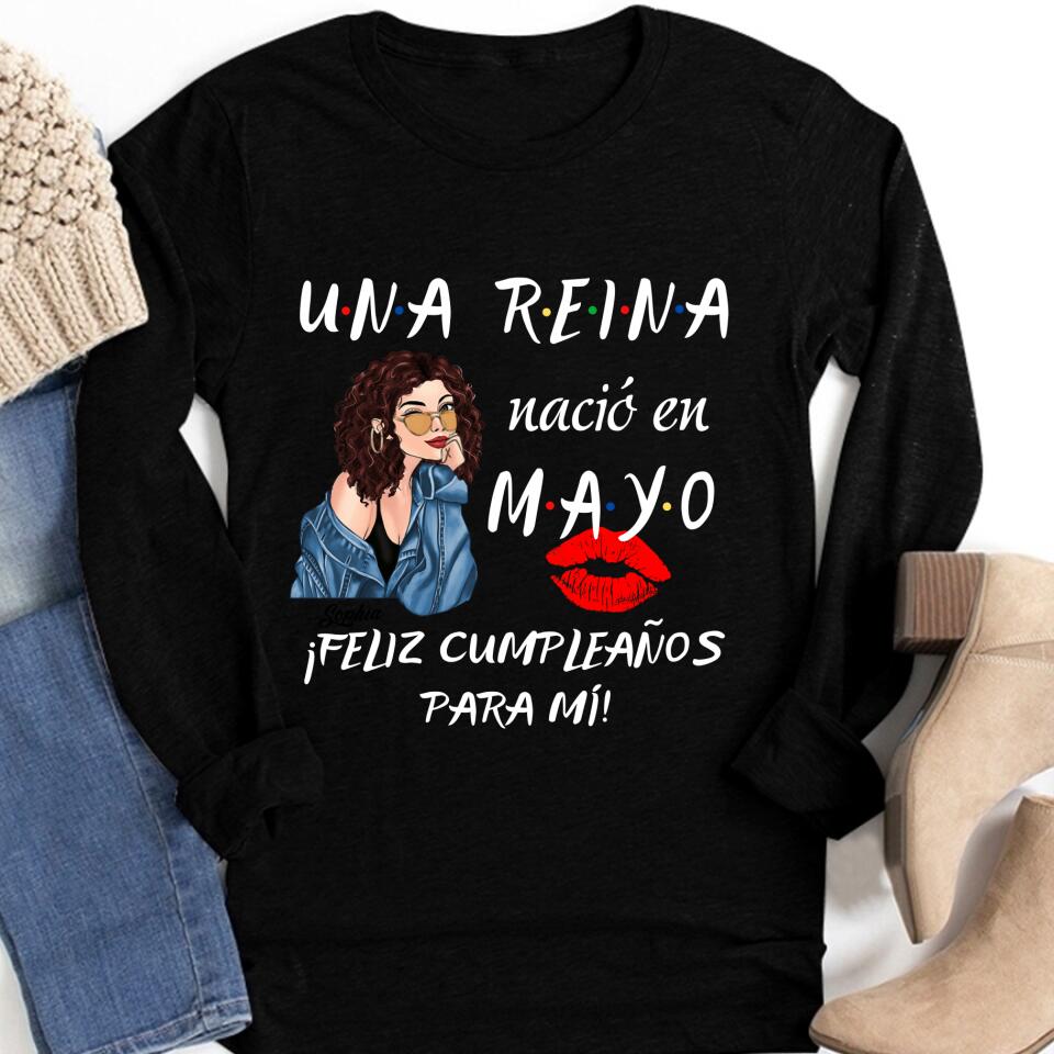 Camisa De Cumpleaños De Mayo, Camisa De Cumpleaños Personalizada, Reinas Nacidas En Mayo, Regalos De Cumpleaños De Mayo, Camisas De Mayo Para Mujeres