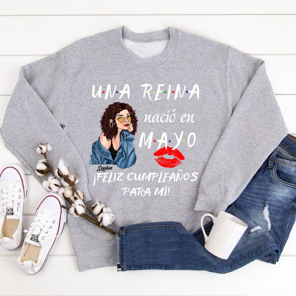 Camisa De Cumpleaños De Mayo, Camisa De Cumpleaños Personalizada, Reinas Nacidas En Mayo, Regalos De Cumpleaños De Mayo, Camisas De Mayo Para Mujeres