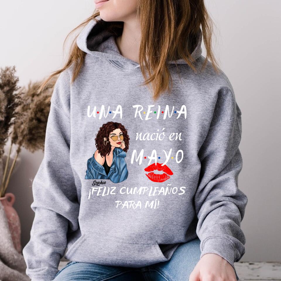 Camisa De Cumpleaños De Mayo, Camisa De Cumpleaños Personalizada, Reinas Nacidas En Mayo, Regalos De Cumpleaños De Mayo, Camisas De Mayo Para Mujeres