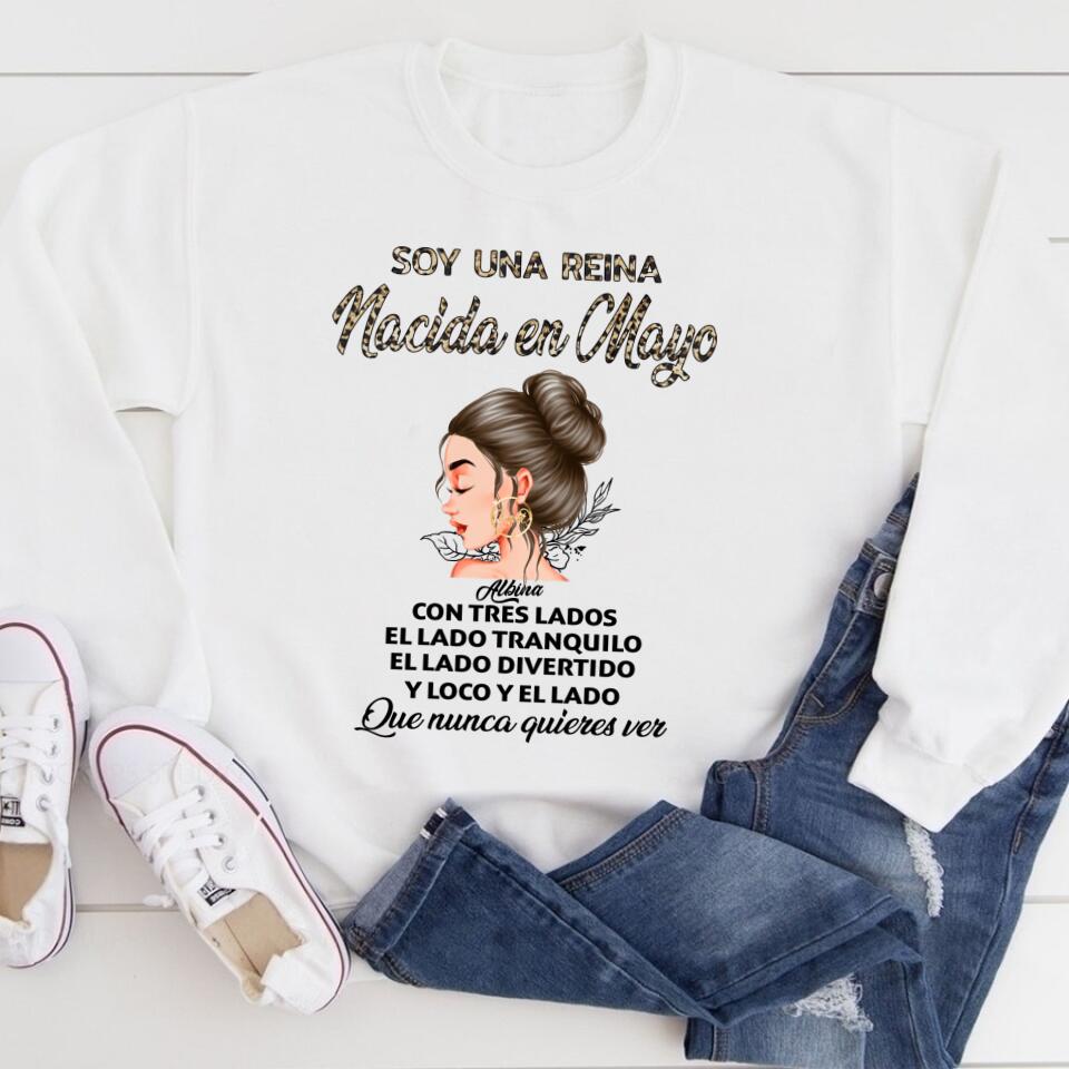 Camisa De Cumpleaños De Mayo, Camisa De Cumpleaños Personalizada, Reinas Nacidas En Mayo, Regalos De Cumpleaños De Mayo, Camisas De Mayo Para Mujeres