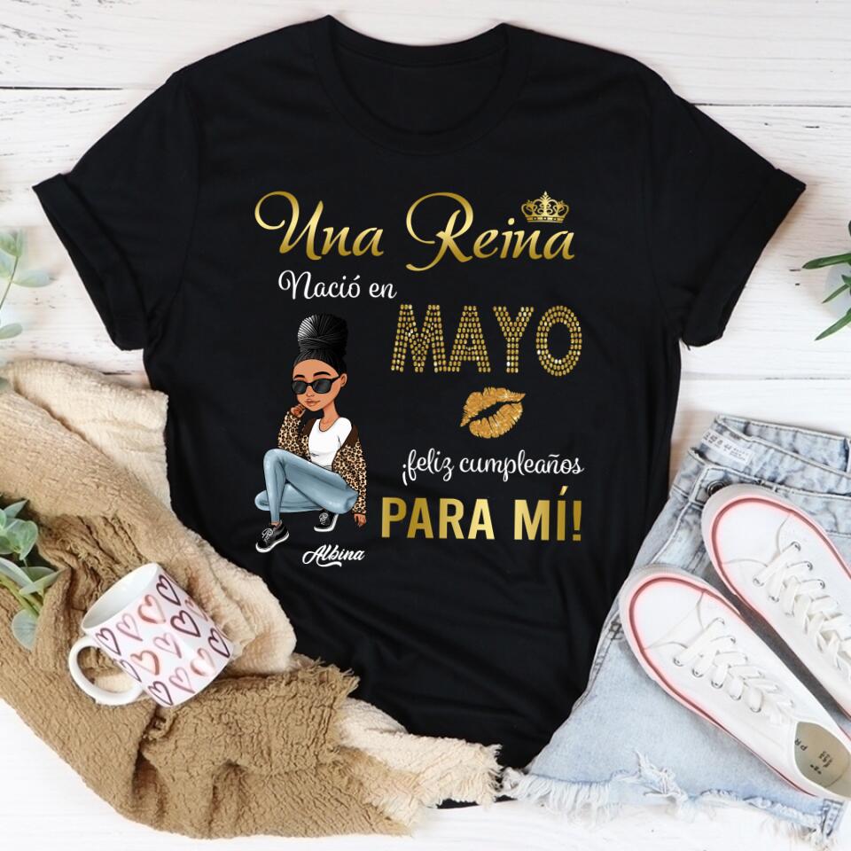 Camisa De Cumpleaños De Mayo, Camisa De Cumpleaños Personalizada, Reinas Nacidas En Mayo, Regalos De Cumpleaños De Mayo, Camisas De Mayo Para Mujeres
