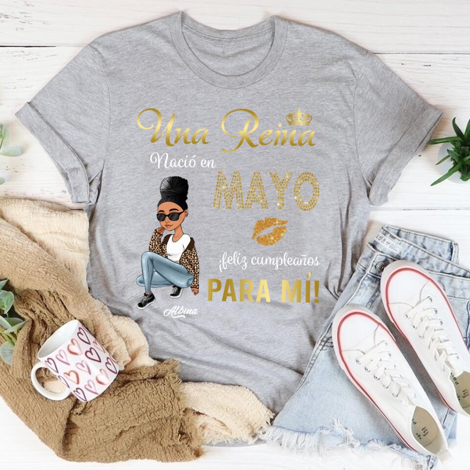 Camisa De Cumpleaños De Mayo, Camisa De Cumpleaños Personalizada, Reinas Nacidas En Mayo, Regalos De Cumpleaños De Mayo, Camisas De Mayo Para Mujeres