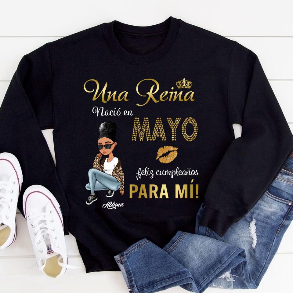 Camisa De Cumpleaños De Mayo, Camisa De Cumpleaños Personalizada, Reinas Nacidas En Mayo, Regalos De Cumpleaños De Mayo, Camisas De Mayo Para Mujeres
