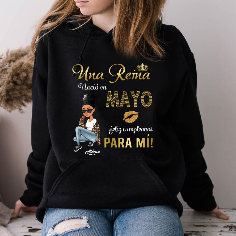 Camisa De Cumpleaños De Mayo, Camisa De Cumpleaños Personalizada, Reinas Nacidas En Mayo, Regalos De Cumpleaños De Mayo, Camisas De Mayo Para Mujeres