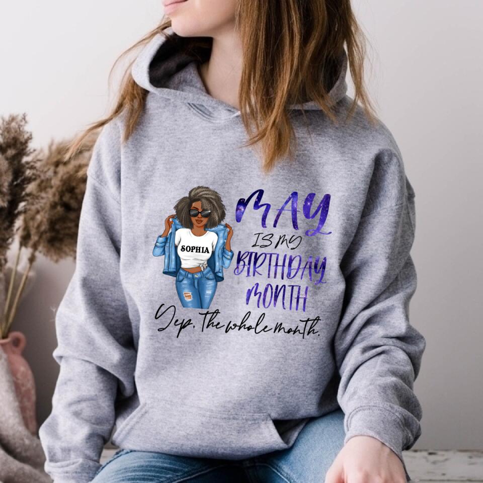 May Birthday Shirt, Custom Birthday Shirt, Queens Born In May, May Birthday Gifts, May Shirts For Woman, May Is My Birthday Month, Yep The Whole Month