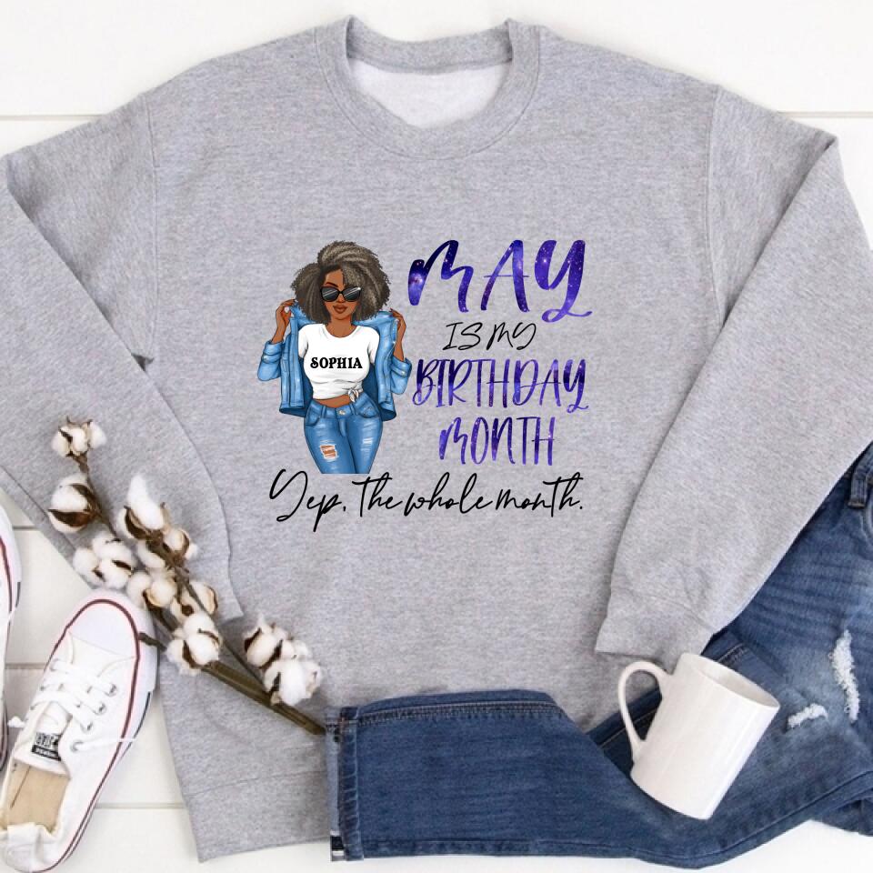 May Birthday Shirt, Custom Birthday Shirt, Queens Born In May, May Birthday Gifts, May Shirts For Woman, May Is My Birthday Month, Yep The Whole Month