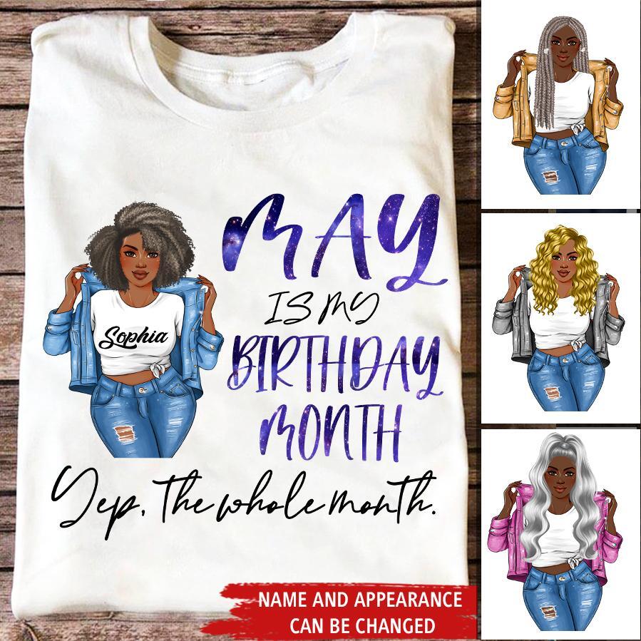 May Birthday Shirt, Custom Birthday Shirt, Queens Born In May, May Birthday Gifts, May Shirts For Woman, May Is My Birthday Month, Yep The Whole Month