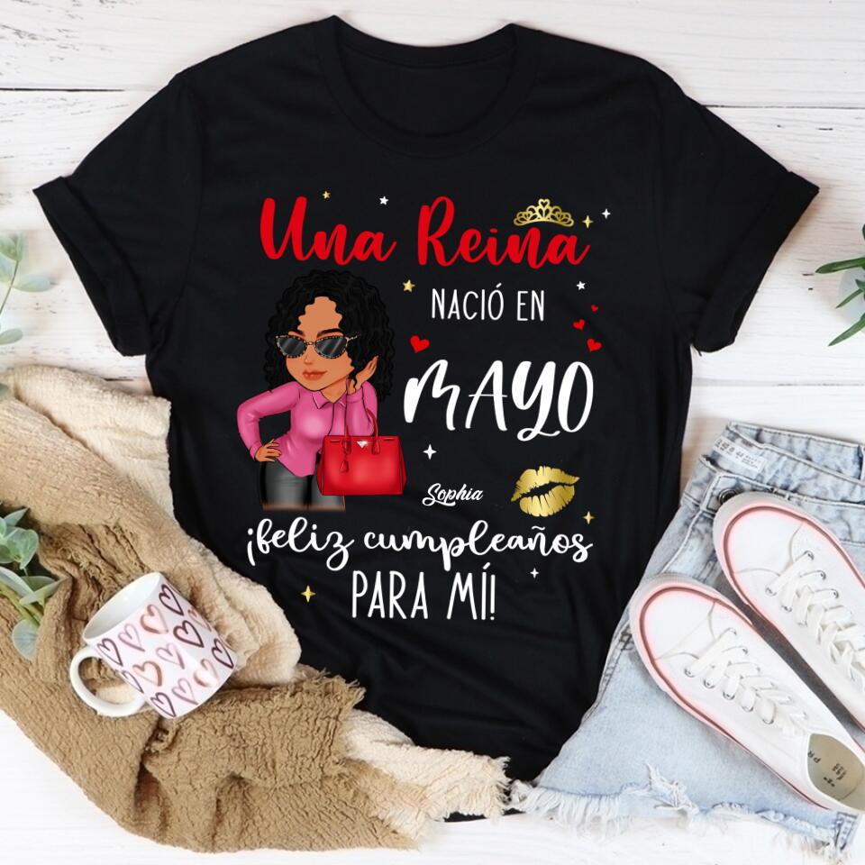 Camisa De Cumpleaños De Mayo, Camisa De Cumpleaños Personalizada, Reinas Nacidas En Mayo, Regalos De Cumpleaños De Mayo, Camisas De Mayo Para Mujeres