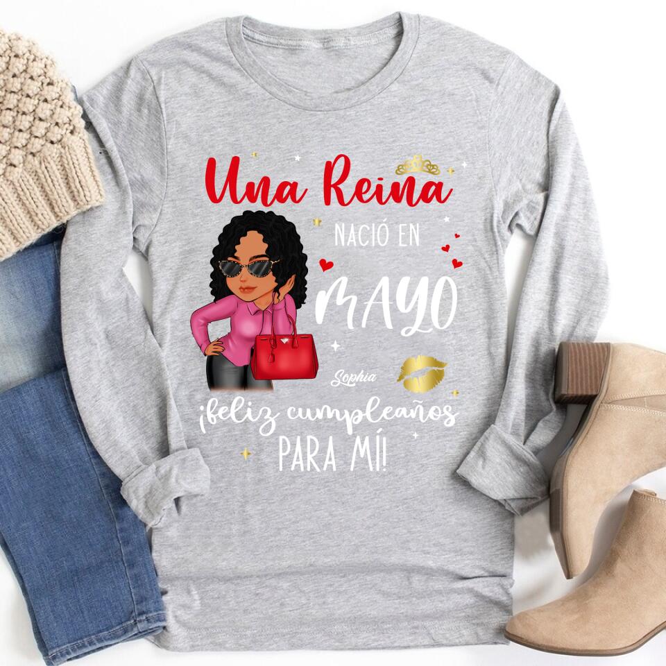 Camisa De Cumpleaños De Mayo, Camisa De Cumpleaños Personalizada, Reinas Nacidas En Mayo, Regalos De Cumpleaños De Mayo, Camisas De Mayo Para Mujeres
