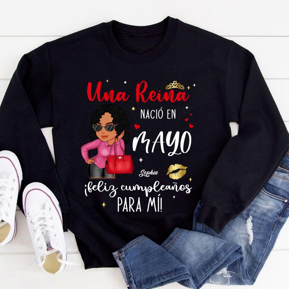 Camisa De Cumpleaños De Mayo, Camisa De Cumpleaños Personalizada, Reinas Nacidas En Mayo, Regalos De Cumpleaños De Mayo, Camisas De Mayo Para Mujeres