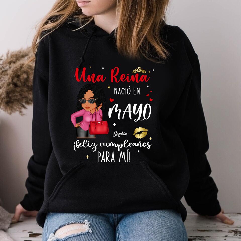 Camisa De Cumpleaños De Mayo, Camisa De Cumpleaños Personalizada, Reinas Nacidas En Mayo, Regalos De Cumpleaños De Mayo, Camisas De Mayo Para Mujeres