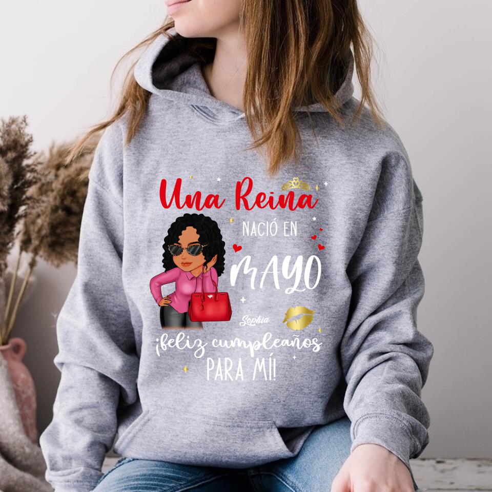Camisa De Cumpleaños De Mayo, Camisa De Cumpleaños Personalizada, Reinas Nacidas En Mayo, Regalos De Cumpleaños De Mayo, Camisas De Mayo Para Mujeres