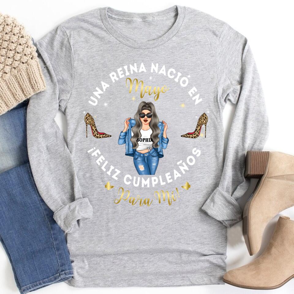 Camisa De Cumpleaños De Mayo, Camisa De Cumpleaños Personalizada, Reinas Nacidas En Mayo, Regalos De Cumpleaños De Mayo, Camisas De Mayo Para Mujeres