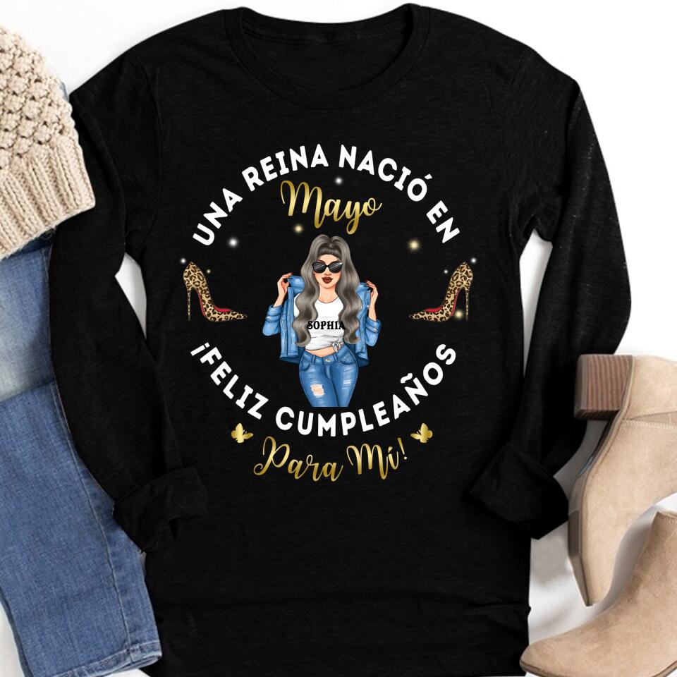 Camisa De Cumpleaños De Mayo, Camisa De Cumpleaños Personalizada, Reinas Nacidas En Mayo, Regalos De Cumpleaños De Mayo, Camisas De Mayo Para Mujeres