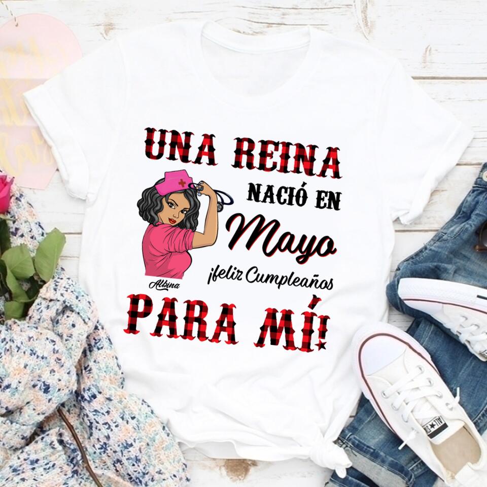 Camisa De Cumpleaños De Mayo, Camisa De Cumpleaños Personalizada, Reinas Nacidas En Mayo, Regalos De Cumpleaños De Mayo, Camisas De Mayo Para Mujeres
