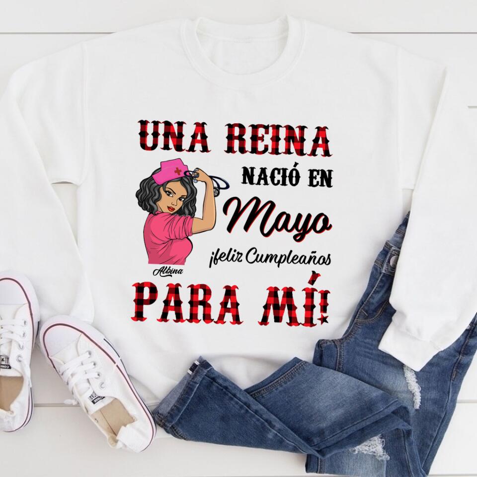 Camisa De Cumpleaños De Mayo, Camisa De Cumpleaños Personalizada, Reinas Nacidas En Mayo, Regalos De Cumpleaños De Mayo, Camisas De Mayo Para Mujeres