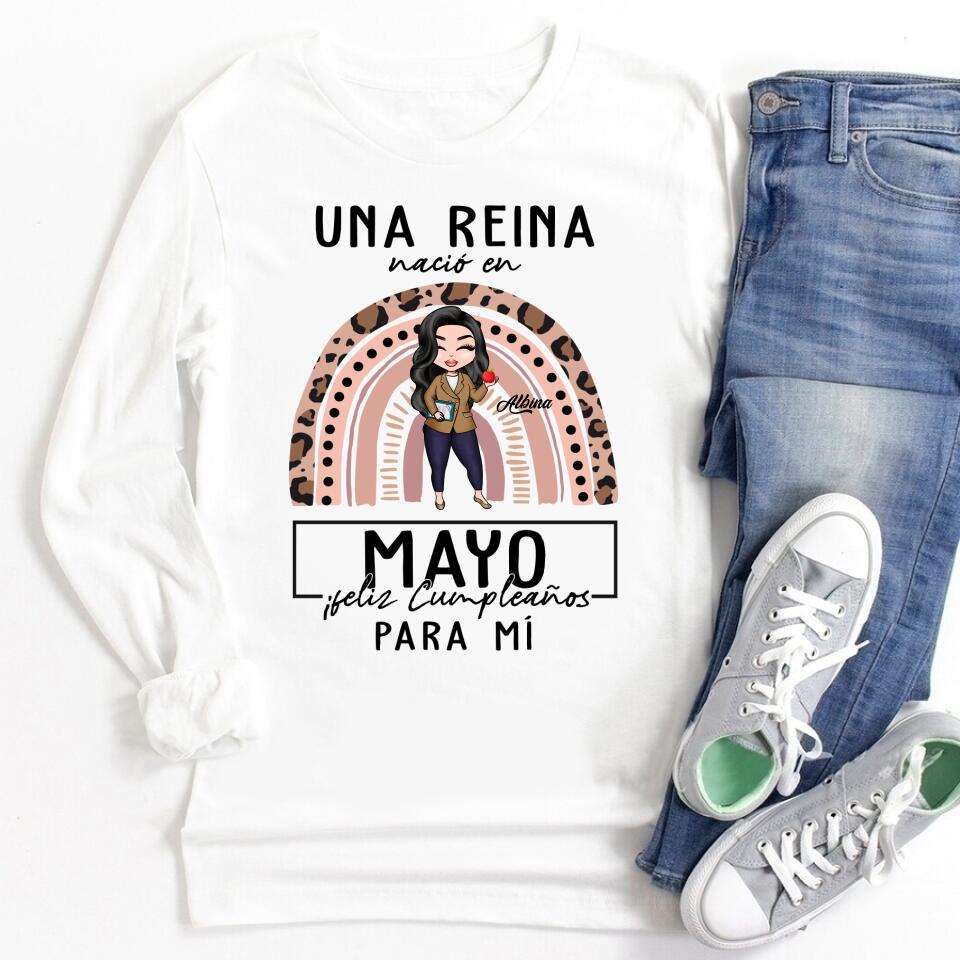 Camisa De Cumpleaños De Mayo, Camisa De Cumpleaños Personalizada, Reinas Nacidas En Mayo, Regalos De Cumpleaños De Mayo, Camisas De Mayo Para Mujeres