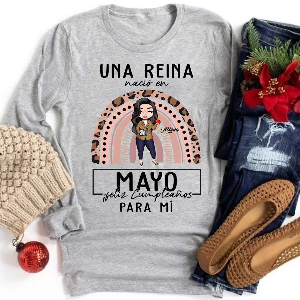 Camisa De Cumpleaños De Mayo, Camisa De Cumpleaños Personalizada, Reinas Nacidas En Mayo, Regalos De Cumpleaños De Mayo, Camisas De Mayo Para Mujeres