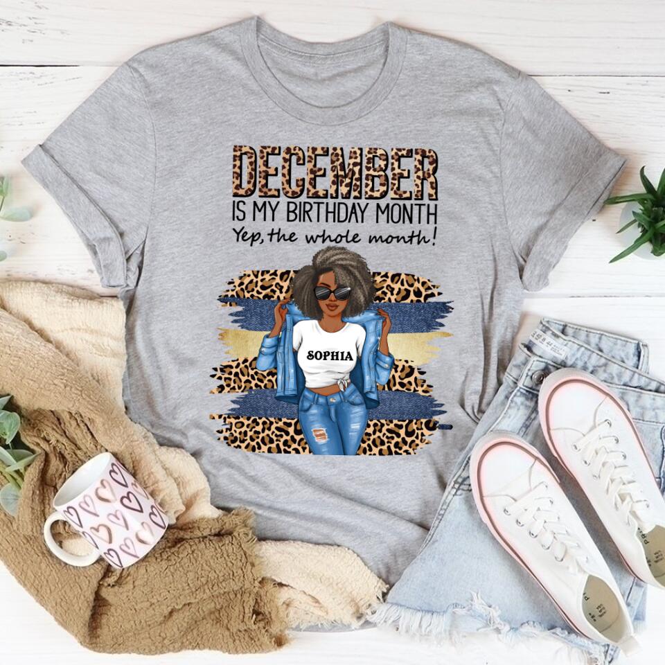 Custom December Birthday Shirt For Woman, Queens are Born In December Gifts, Melanin Afro Woman Shirt, Black Girl Tee, Afro Queen Gift