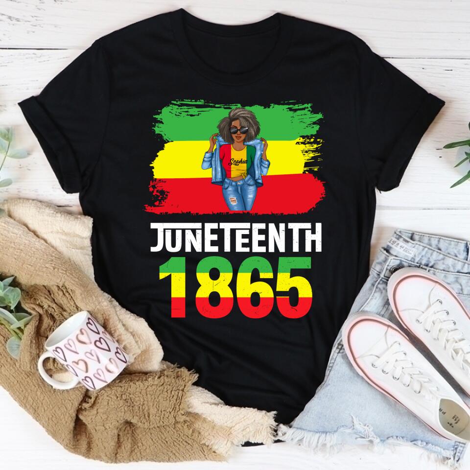 Juneteenth Shirt, Custom Juneteenth Shirt, Juneteenth Is My Independence Day Black Women 4th Of July T-Shirt