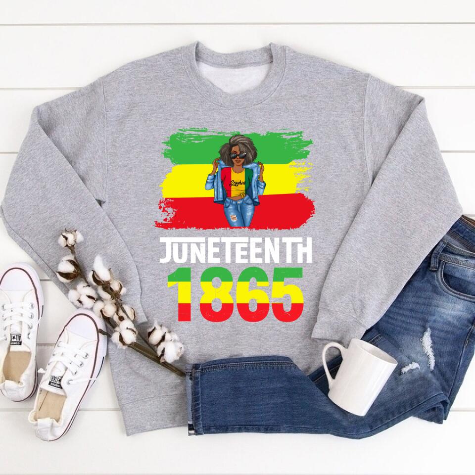 Juneteenth Shirt, Custom Juneteenth Shirt, Juneteenth Is My Independence Day Black Women 4th Of July T-Shirt
