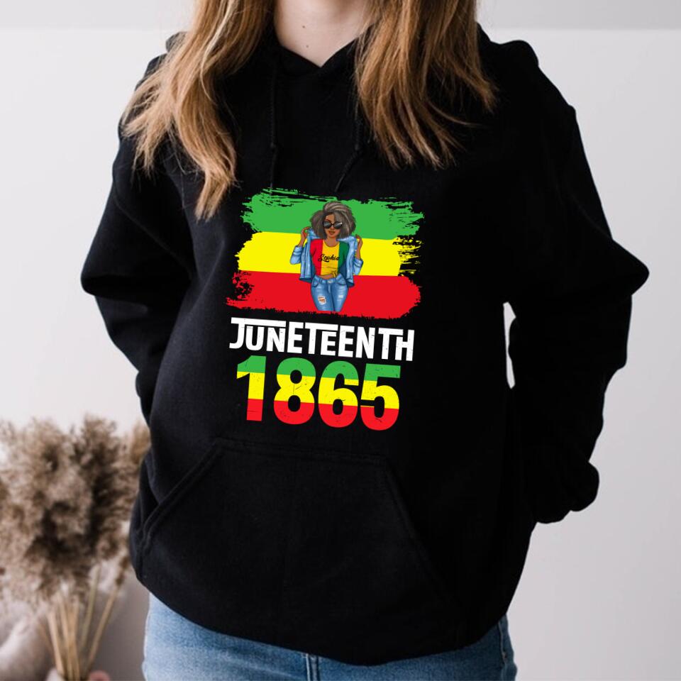 Juneteenth Shirt, Custom Juneteenth Shirt, Juneteenth Is My Independence Day Black Women 4th Of July T-Shirt