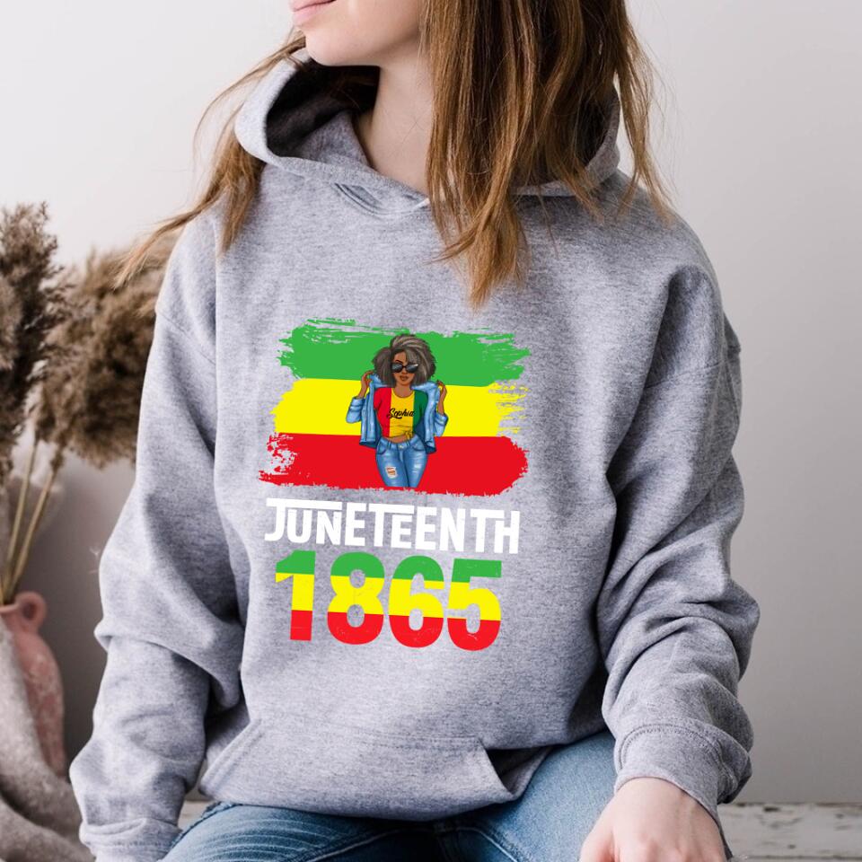 Juneteenth Shirt, Custom Juneteenth Shirt, Juneteenth Is My Independence Day Black Women 4th Of July T-Shirt