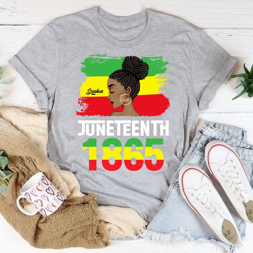 Juneteenth Shirt, Custom Juneteenth Shirt, Juneteenth Is My Independence Day Black Women 4th Of July T-Shirt