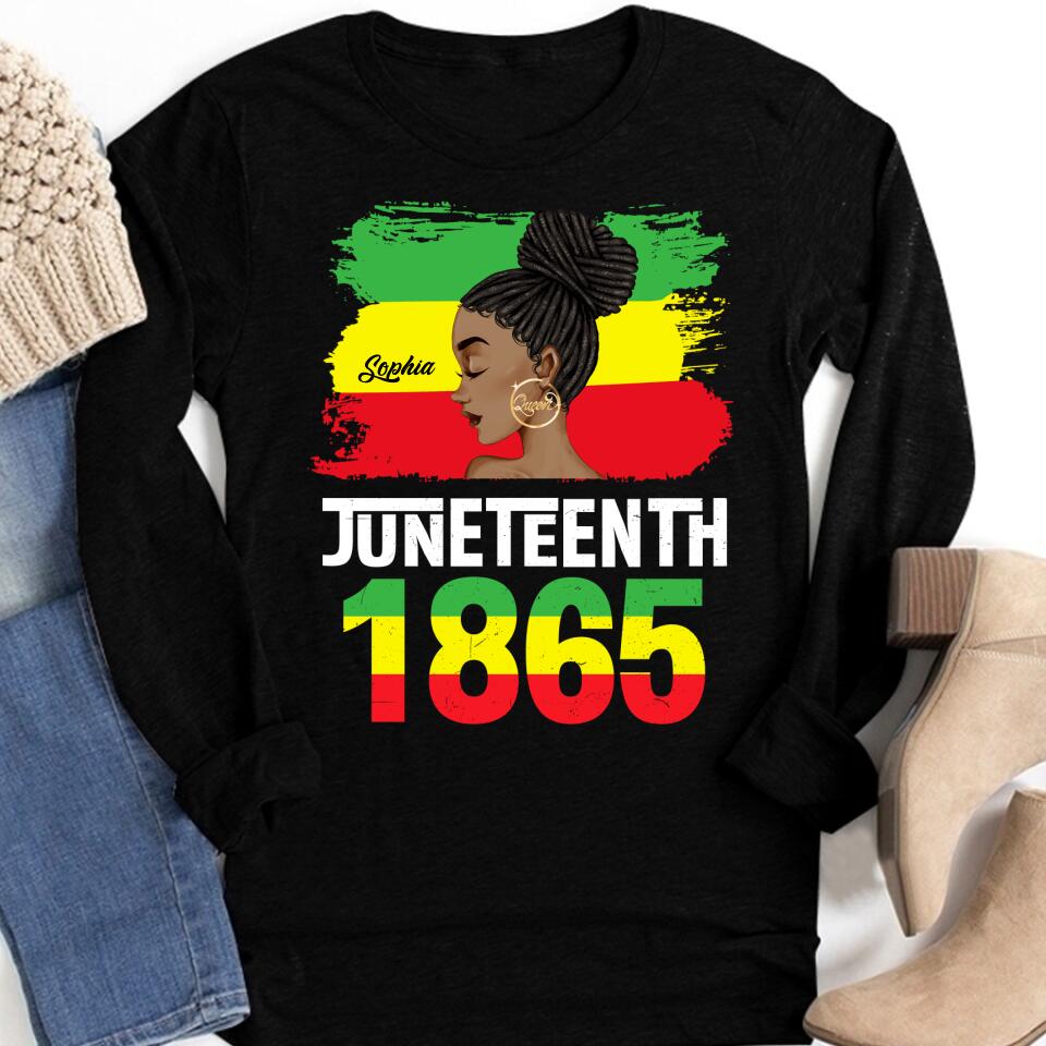 Juneteenth Shirt, Custom Juneteenth Shirt, Juneteenth Is My Independence Day Black Women 4th Of July T-Shirt