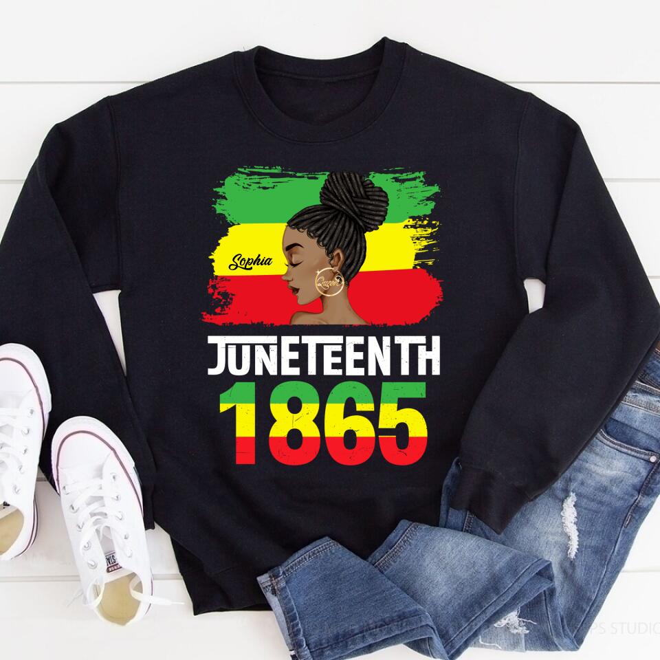 Juneteenth Shirt, Custom Juneteenth Shirt, Juneteenth Is My Independence Day Black Women 4th Of July T-Shirt