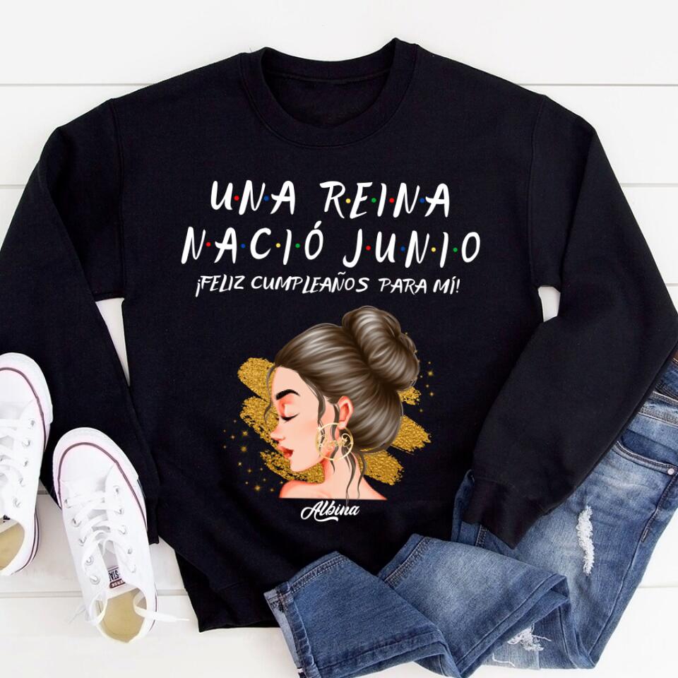 Camisa De Cumpleaños De Junio, Camisa De Cumpleaños Personalizada, Reinas Nacidas En Junio, Regalos De Cumpleaños De Junio, Camisas De Junio Para Mujeres