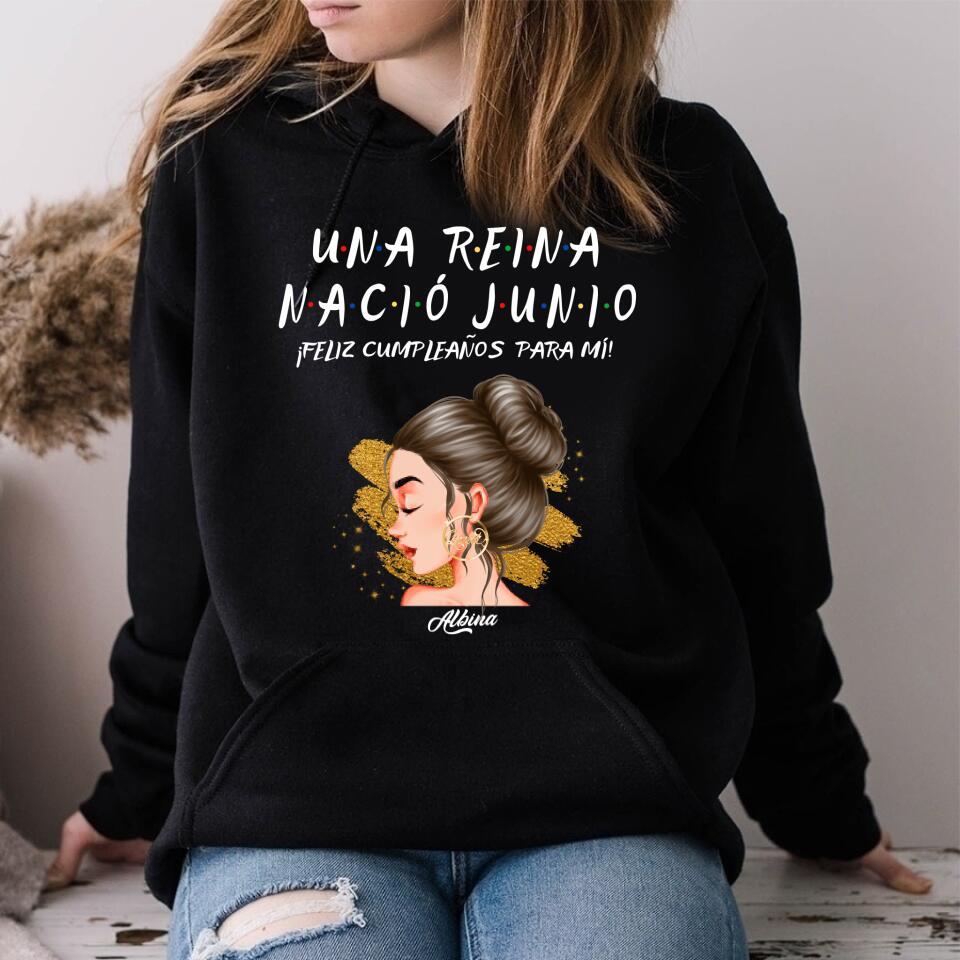 Camisa De Cumpleaños De Junio, Camisa De Cumpleaños Personalizada, Reinas Nacidas En Junio, Regalos De Cumpleaños De Junio, Camisas De Junio Para Mujeres