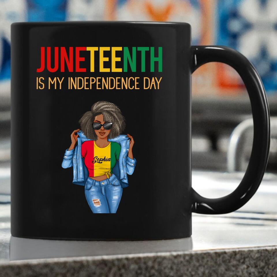 Juneteenth Shirt, Custom Juneteenth Shirt, Juneteenth Is My Independence Day Black Women 4th Of July T-Shirt