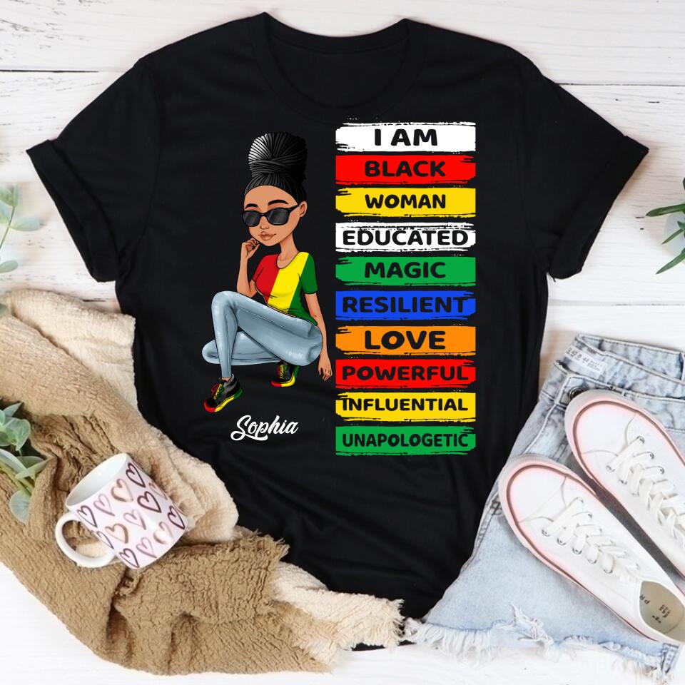 Juneteenth Shirt, Custom Juneteenth Shirt, I'm Black Woman - African American Women Pride Juneteenth T-Shirt