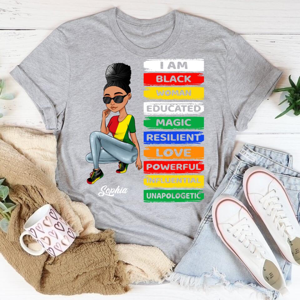 Juneteenth Shirt, Custom Juneteenth Shirt, I'm Black Woman - African American Women Pride Juneteenth T-Shirt