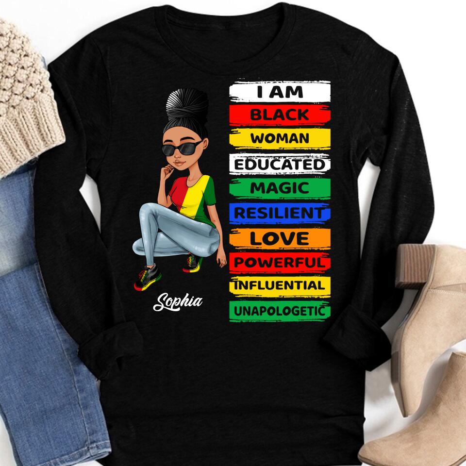Juneteenth Shirt, Custom Juneteenth Shirt, I'm Black Woman - African American Women Pride Juneteenth T-Shirt
